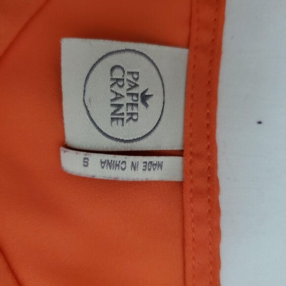 Paper Crane By Anthropologie Women's V-Neck Sleeveless Short Dress Orange Small - Picture 11 of 15